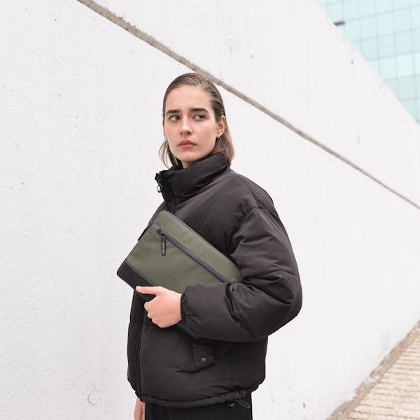 Image 3 of Adore June Bent Premium Sleeve for Apple iPad Pro 11 and iPad Air 10.9 2020 Color Olive-Green